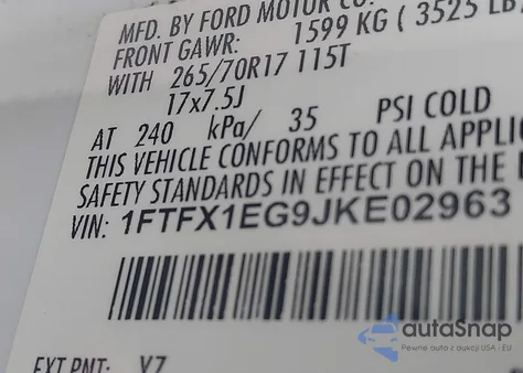 2018 Ford F-150 Xl from USA, damaged, VIN 1FTFX1EG9JKE02963